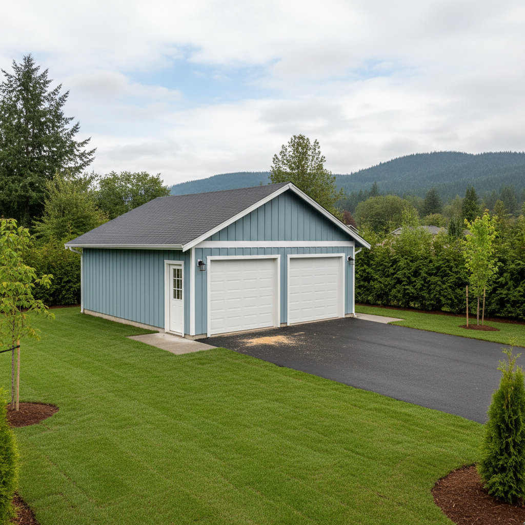 Completed garages work at a residential property in Renton, WA