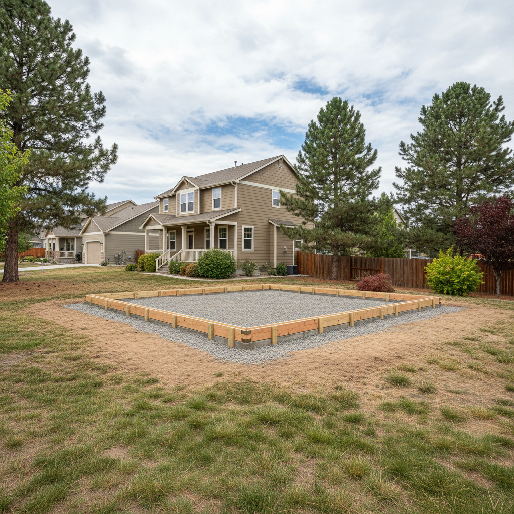 Completed shed foundation work work at a residential property in Cheney, WA