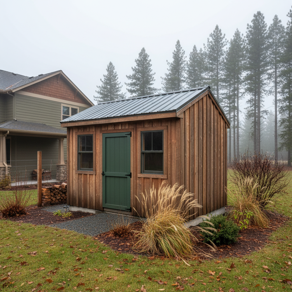 Completed custom shed design work at a residential property in Cheney, WA