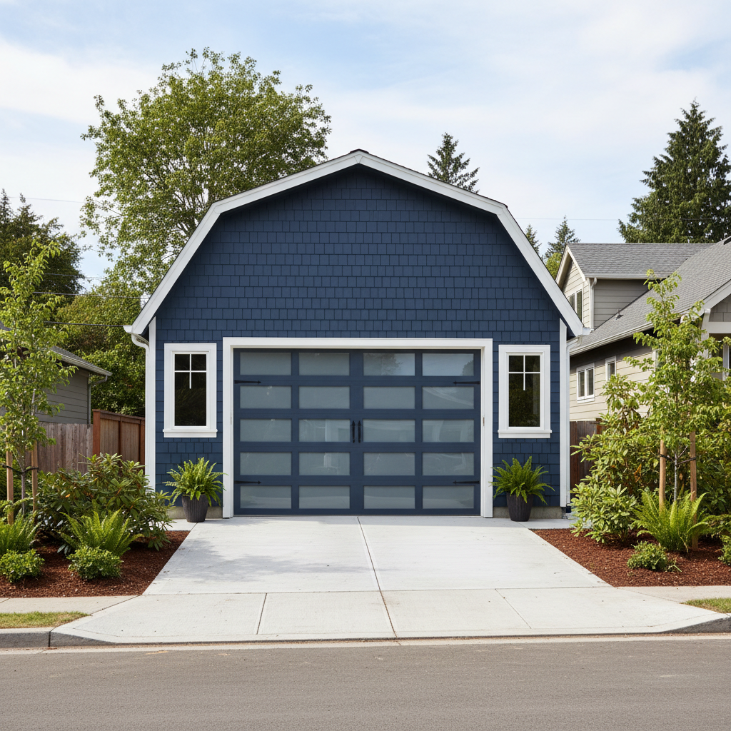 Completed garage design & building work at a residential property in Seattle, WA