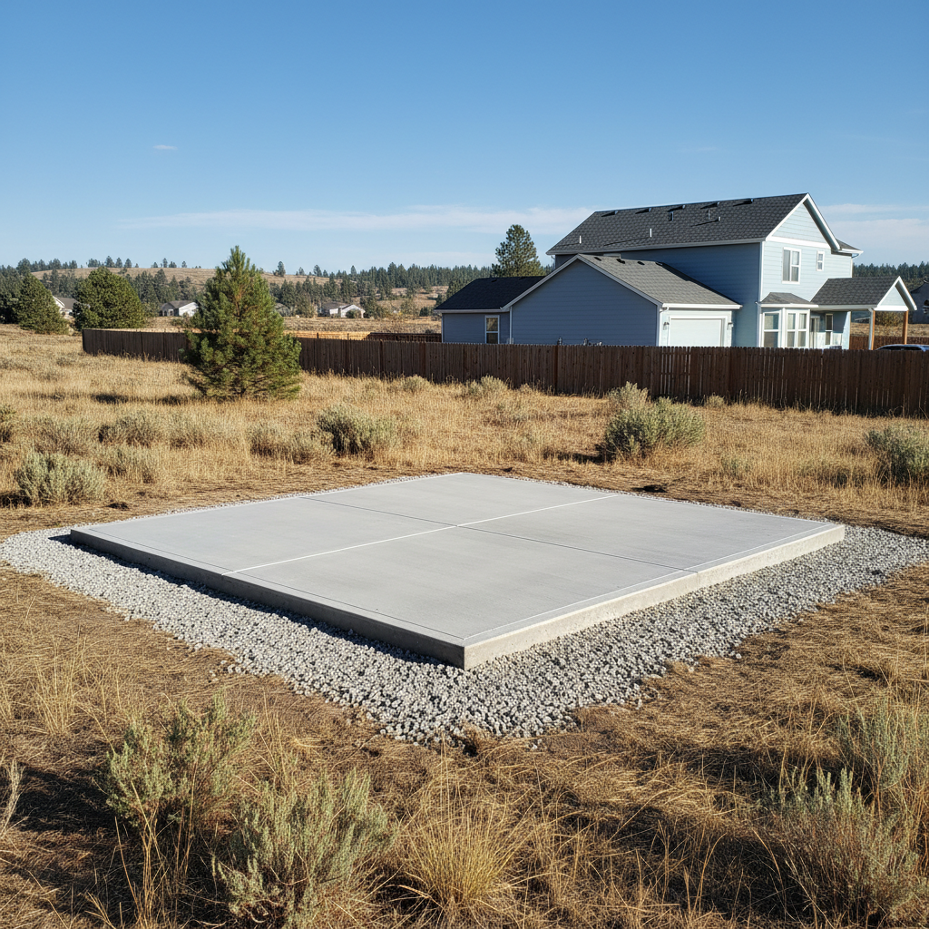 Completed shed foundation work work at a residential property in Cheney, WA
