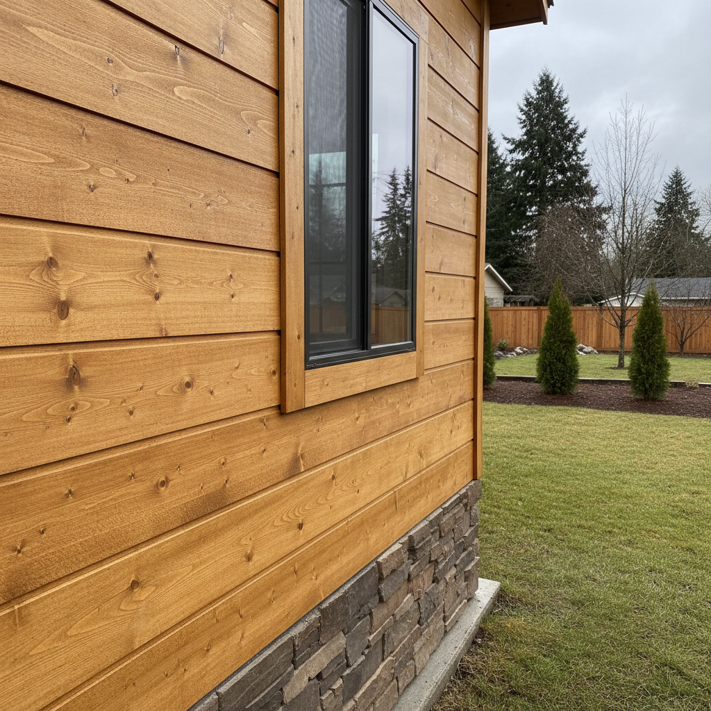 Completed tiny homes work at a residential property in Cheney, WA