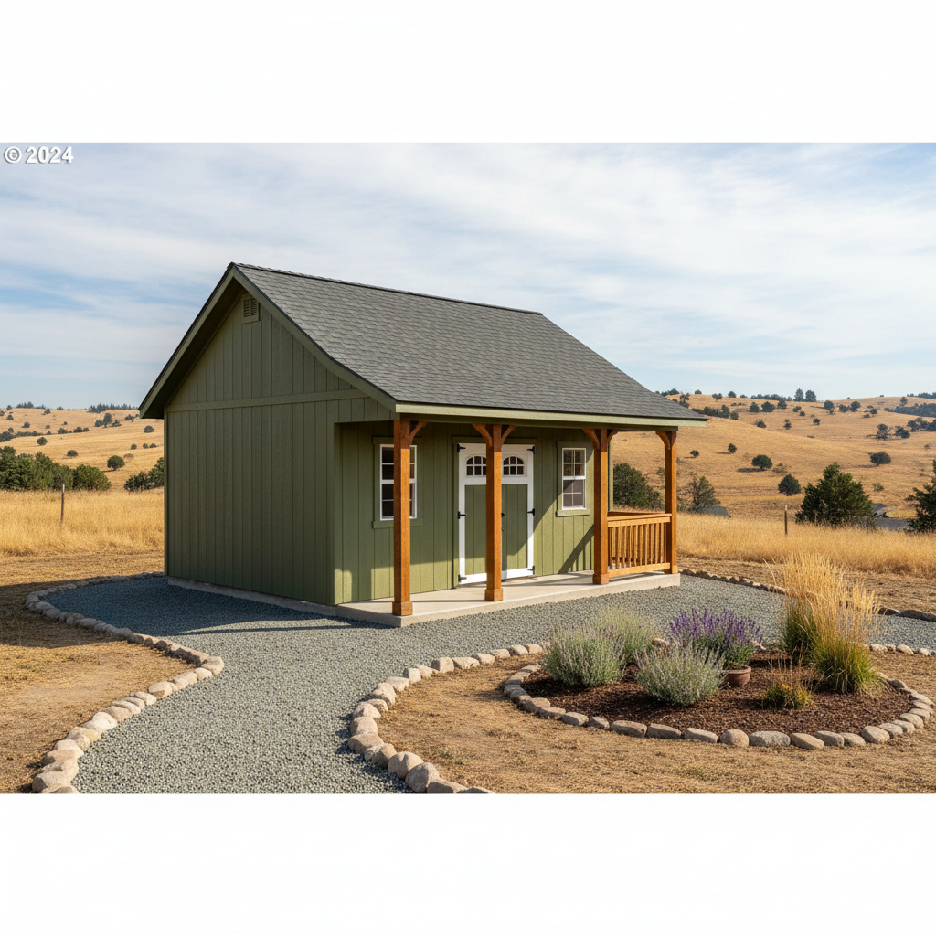 Completed custom shed design work at a residential property in Moses Lake, WA