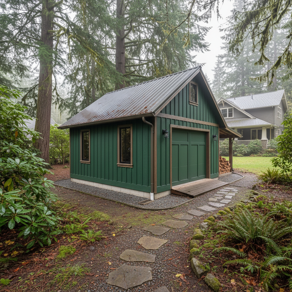 Completed garages work at a residential property in Seattle, WA