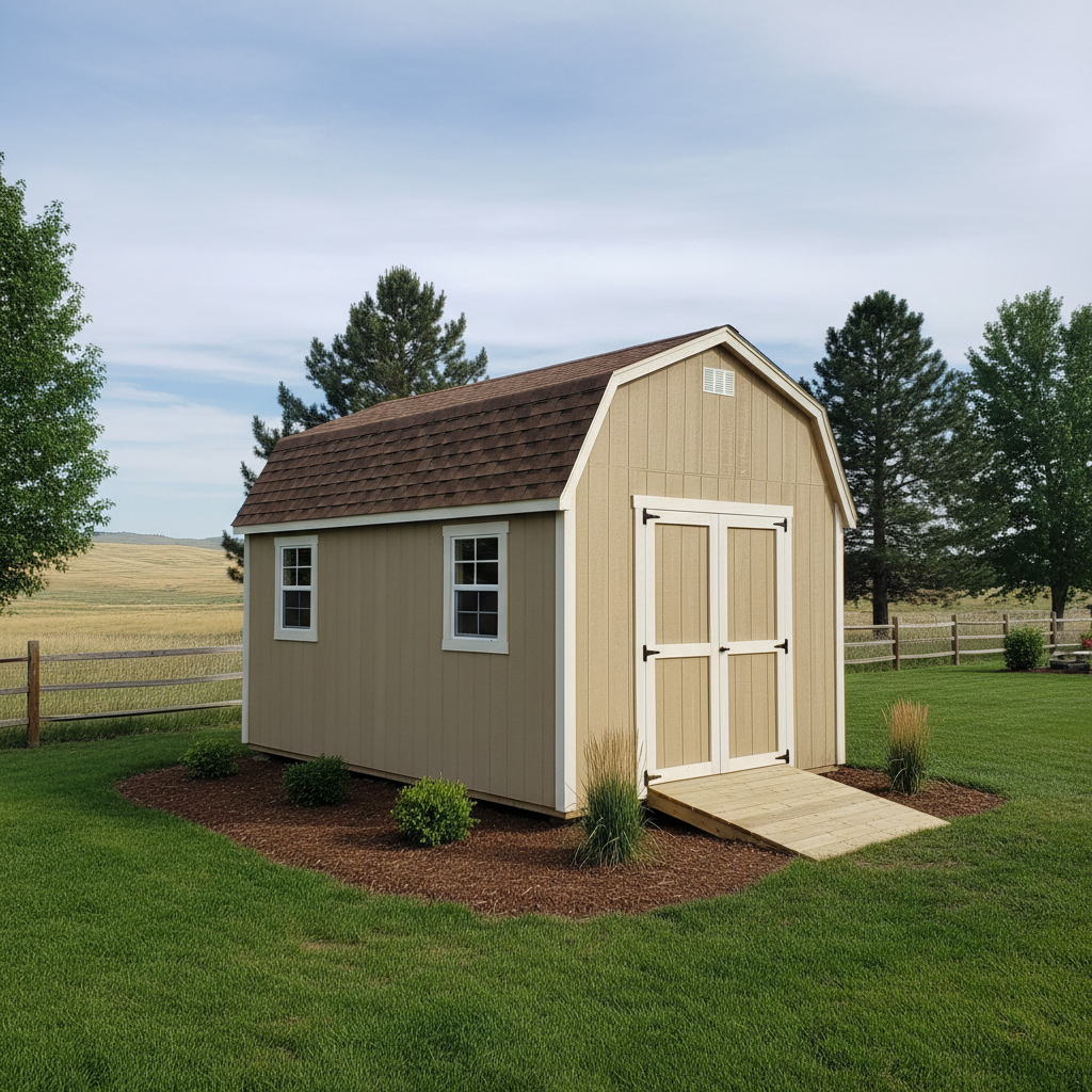 Completed storage sheds work at a residential property in Cheney, WA