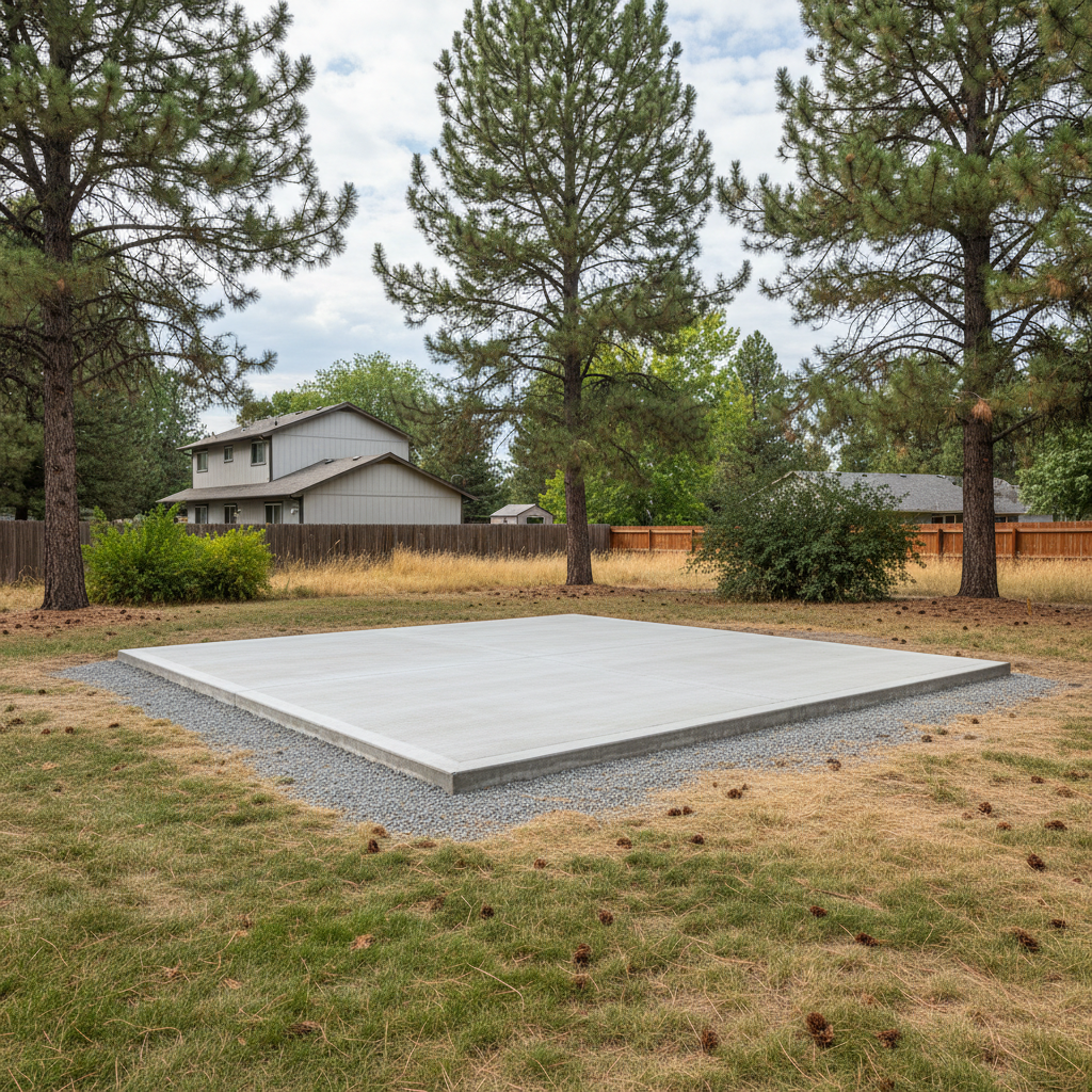 Completed shed foundation work work at a residential property in Spokane, WA