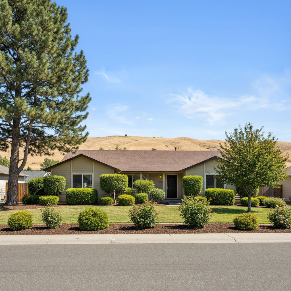 Completed shrub & bush trimming work at a residential property in Kennewick, WA