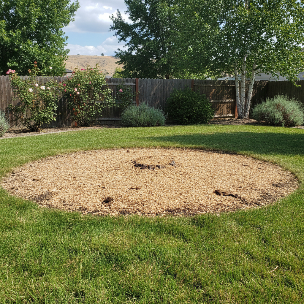 Completed stump grinding & removal work at a residential property in Kennewick, WA