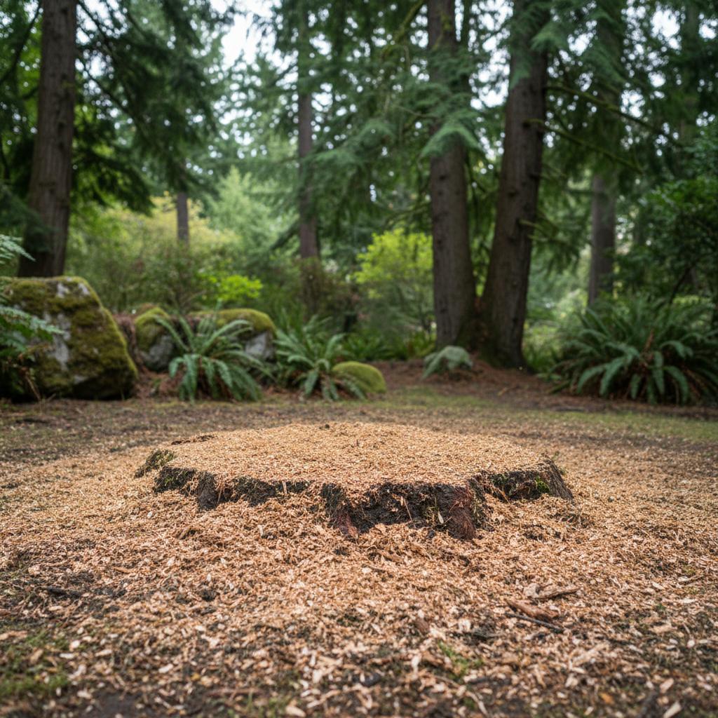 Completed stump grinding & removal work at a residential property in Bremerton, WA