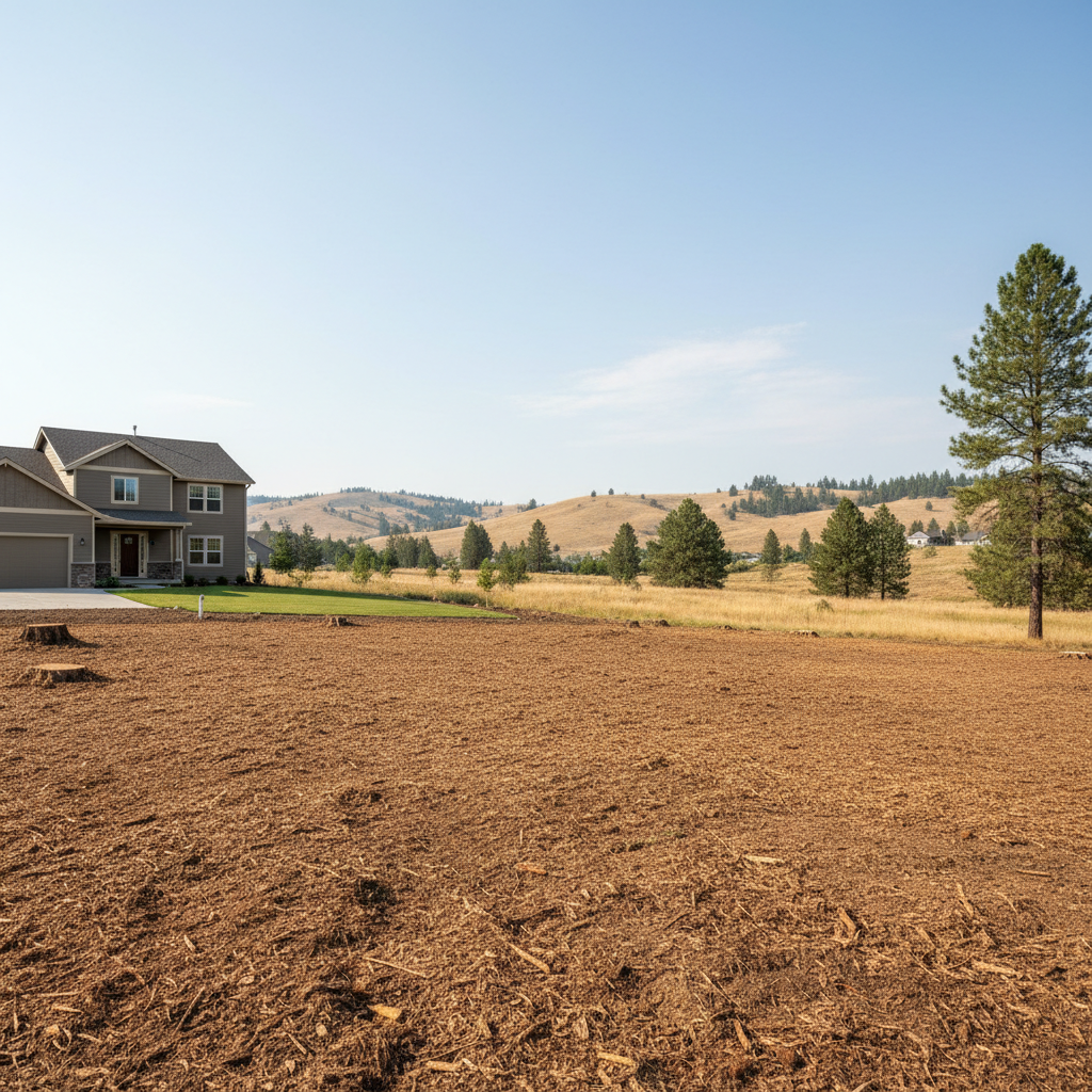 Completed land clearing work at a residential property in Yakima, WA