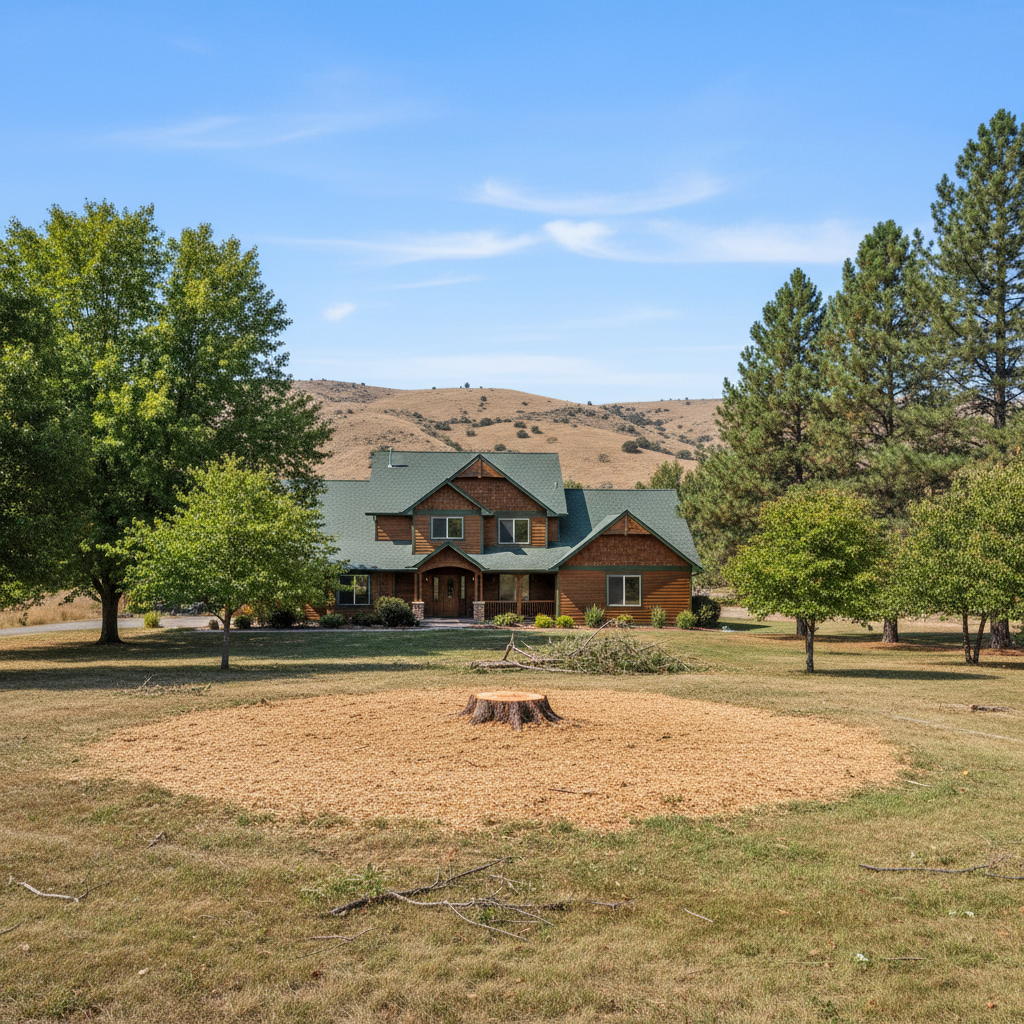 Completed emergency tree removal work at a residential property in Yakima, WA