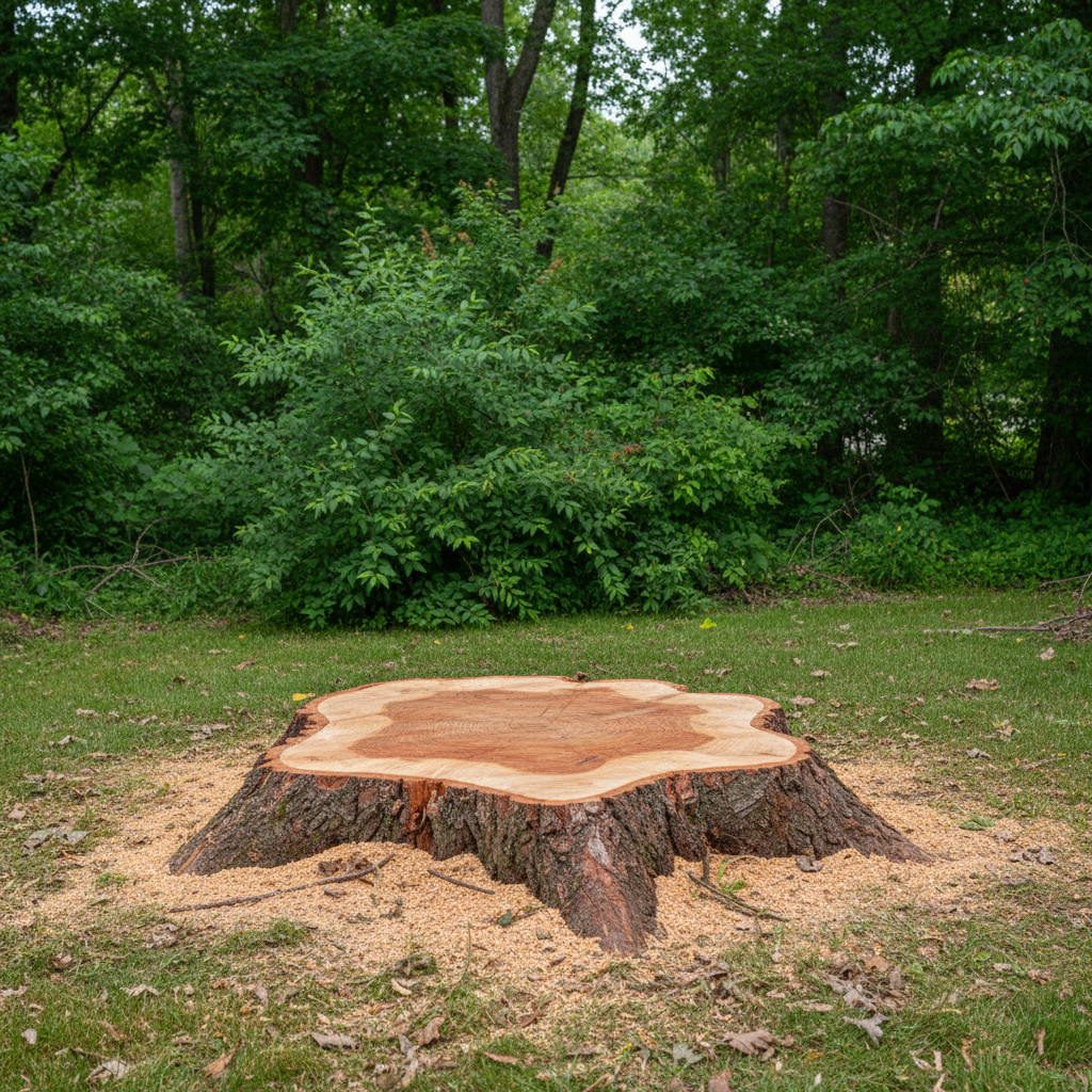 Completed tree removal work at a residential property in Morgantown, WV