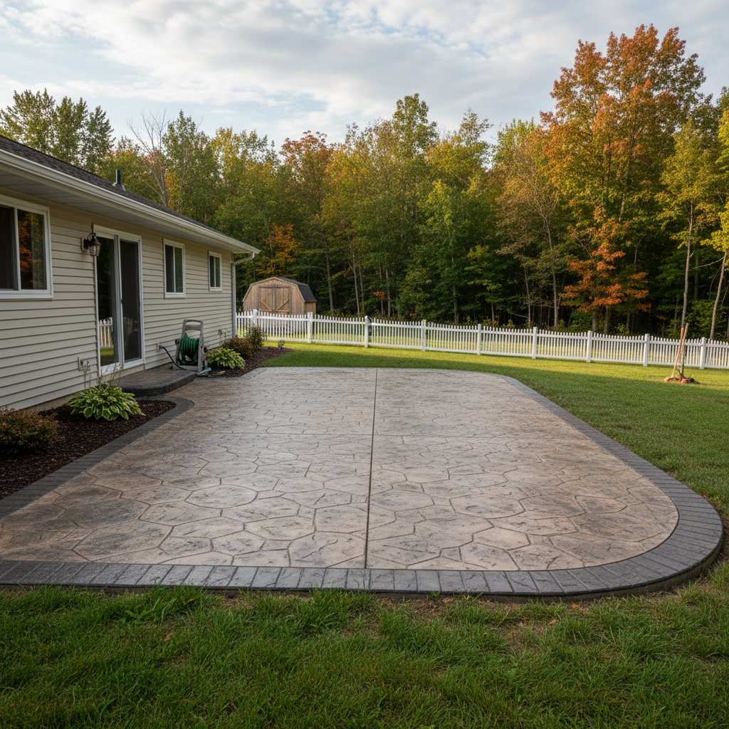 Completed decorative concrete work at a residential property in Menomonie, WI