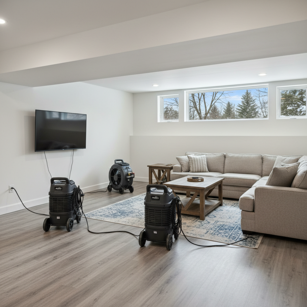 Completed emergency water cleanup work at a residential property in Fitchburg, WI