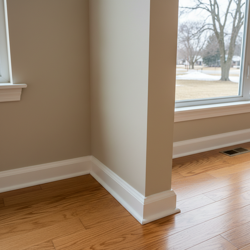 Completed water damage restoration work at a residential property in Fitchburg, WI