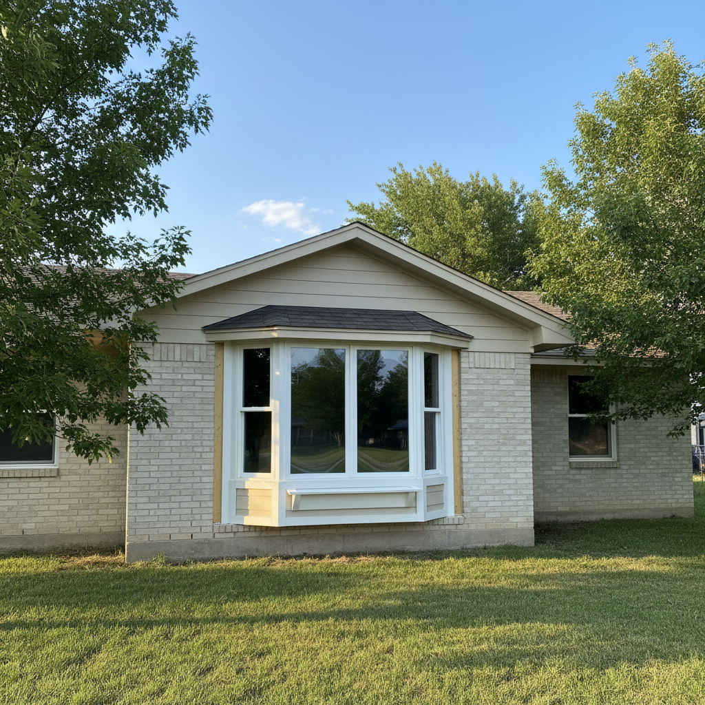 Completed bay window installation work at a residential property in Guymon, OK