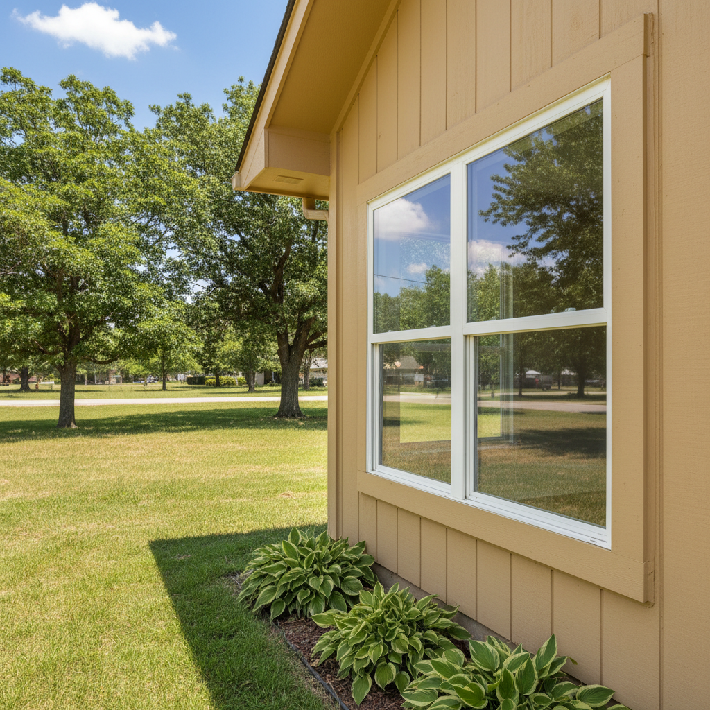 Completed storm window installation work at a residential property in Guymon, OK