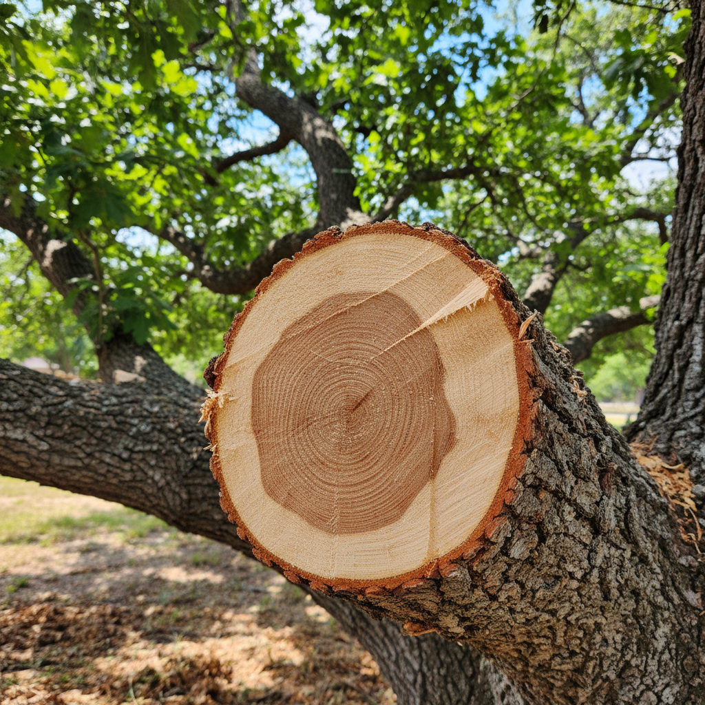 Completed tree trimming work at a residential property in Hondo, TX