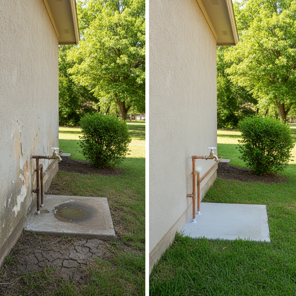 Completed plumbing work work at a residential property in Bixby, OK