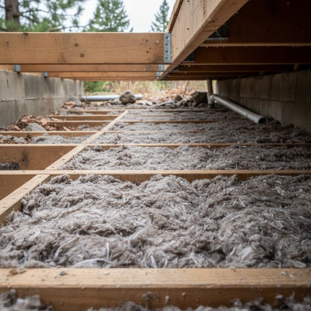 Completed crawl space insulation work at a residential property in Spokane, WA