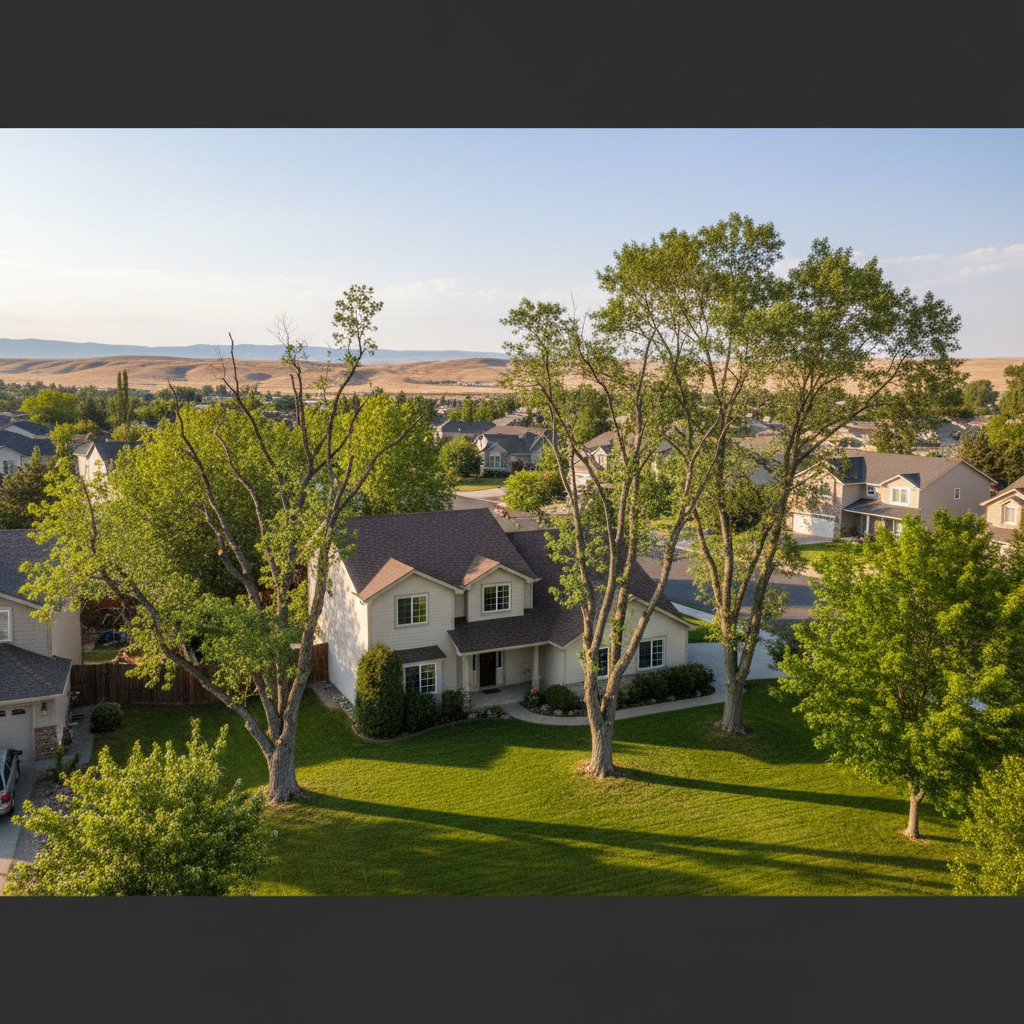 Completed tree trimming work at a residential property in Kennewick, WA