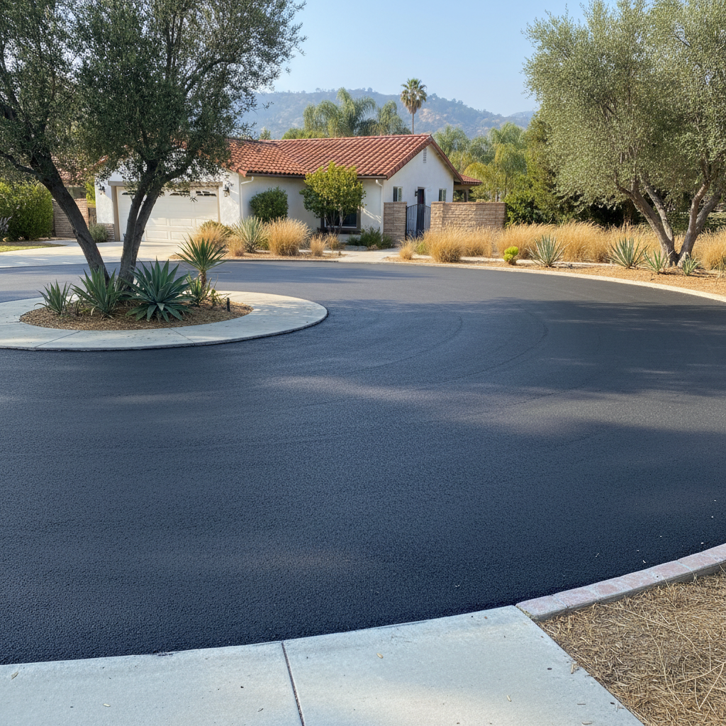 Completed asphalt milling work at a residential property in Van Nuys, CA