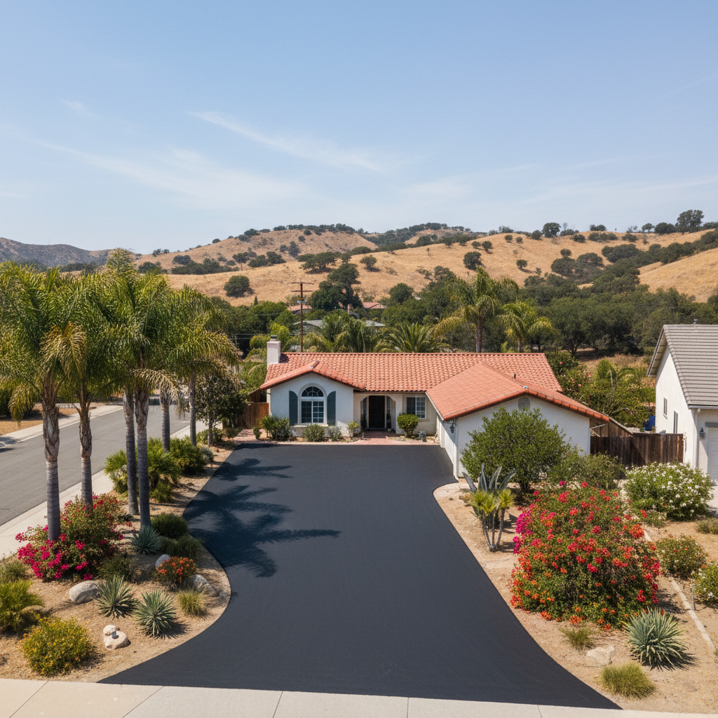 Completed residential asphalt work at a residential property in Van Nuys, CA