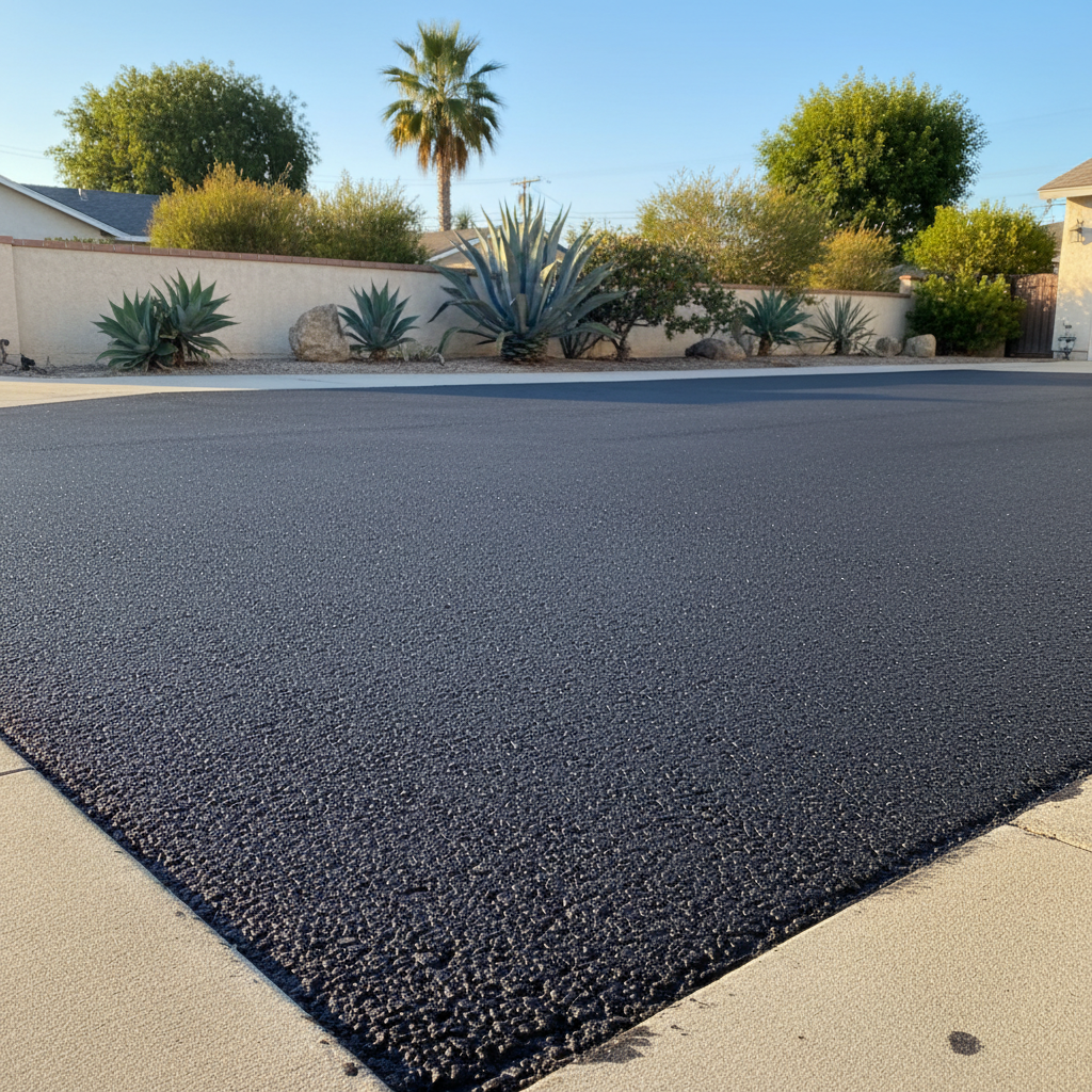Completed asphalt patching work at a residential property in Los Angeles, CA