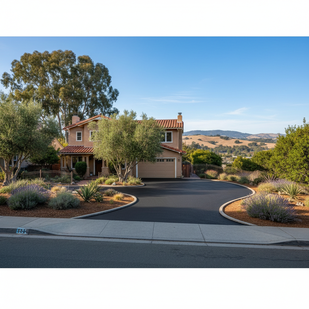 Completed driveway paving work at a residential property in San Francisco, CA