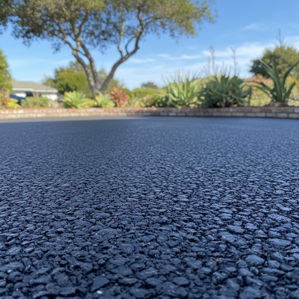 Completed parking lot paving work at a residential property in San Francisco, CA