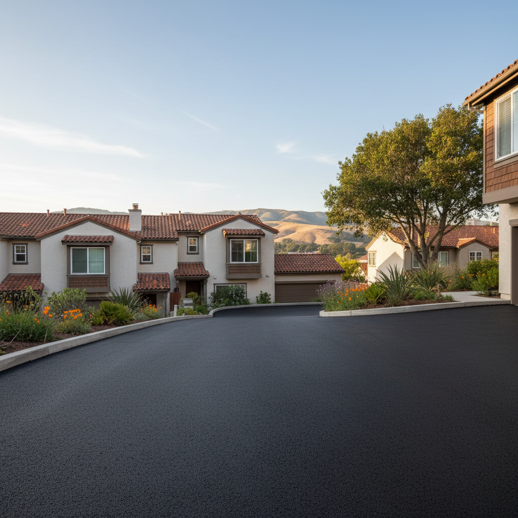 Completed commercial asphalt work at a residential property in San Francisco, CA
