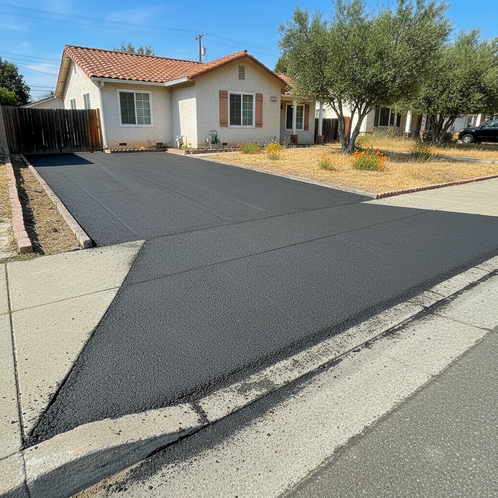 Completed asphalt milling work at a residential property in Tracy, CA