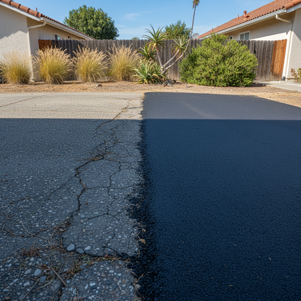 Completed residential asphalt work at a residential property in Oceanside, CA