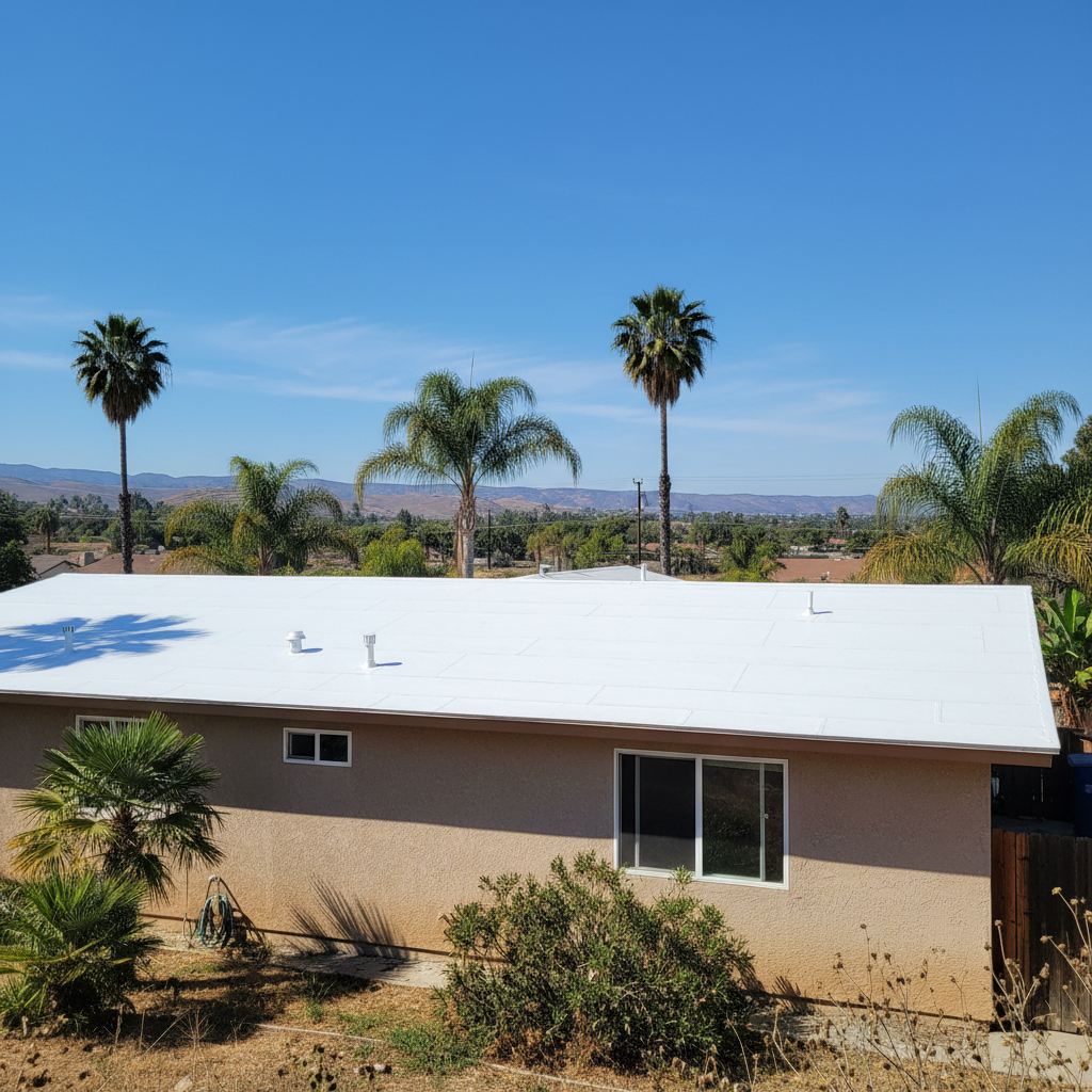 Completed commercial tpo roofing work at a residential property in Irwindale, CA