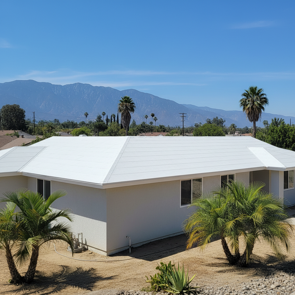 Completed commercial tpo roofing work at a residential property in Irwindale, CA