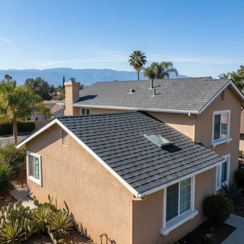 Completed roof repair work at a residential property in Irwindale, CA