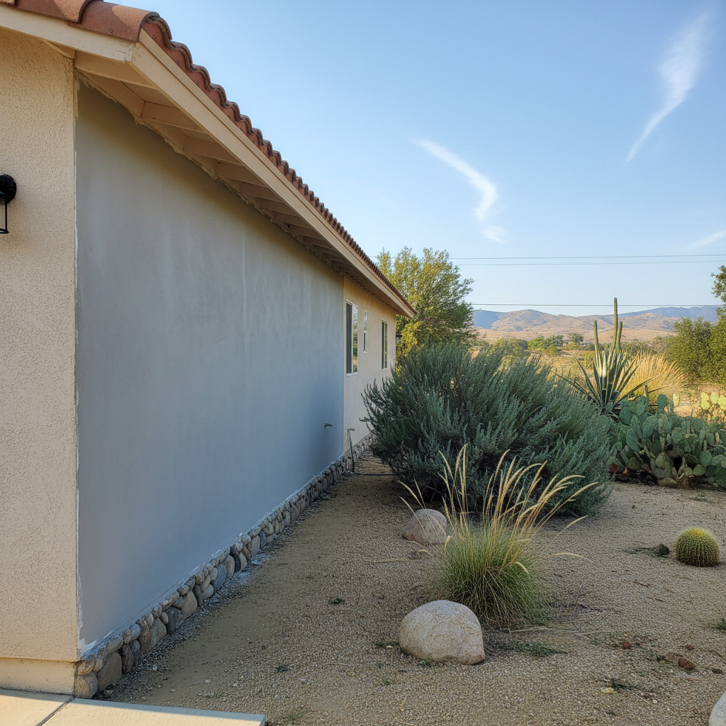 Completed stucco removal work at a residential property in Hemet, CA