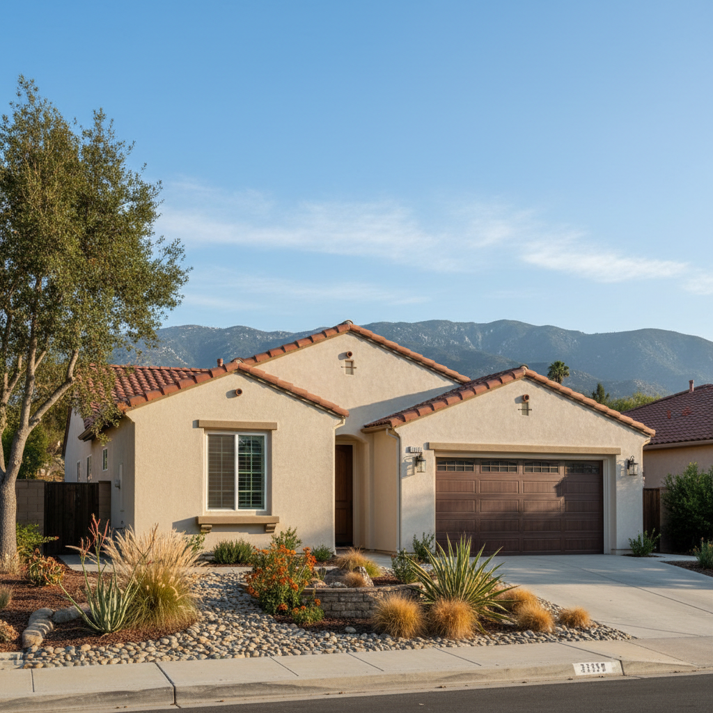 Completed stucco replacement work at a residential property in Walnut, CA