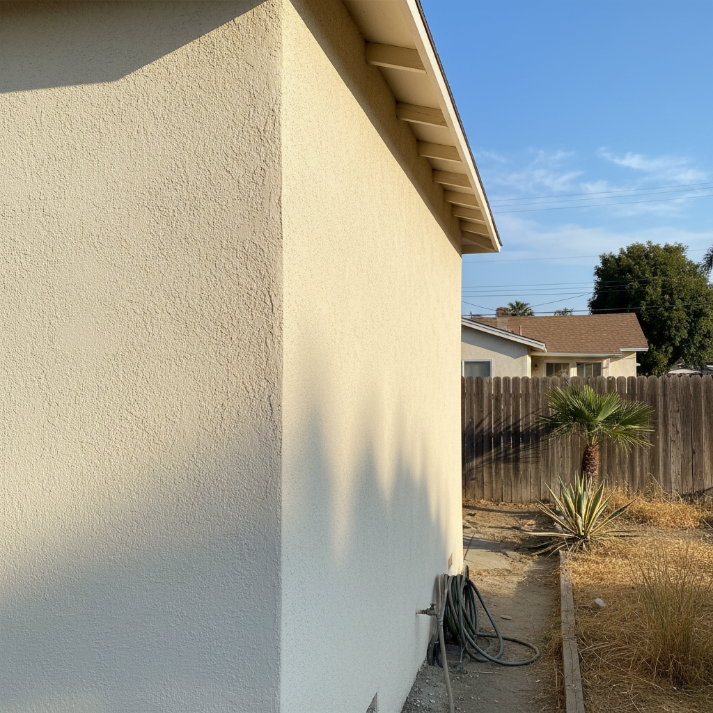 Completed stucco repair work at a residential property in Hawthorne, CA