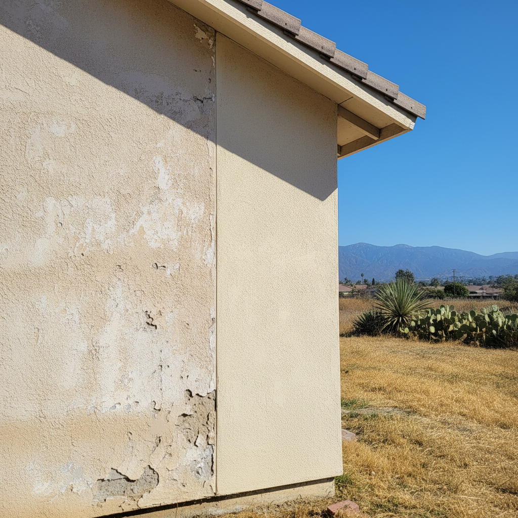 Completed stucco repair work at a residential property in Ontario, CA