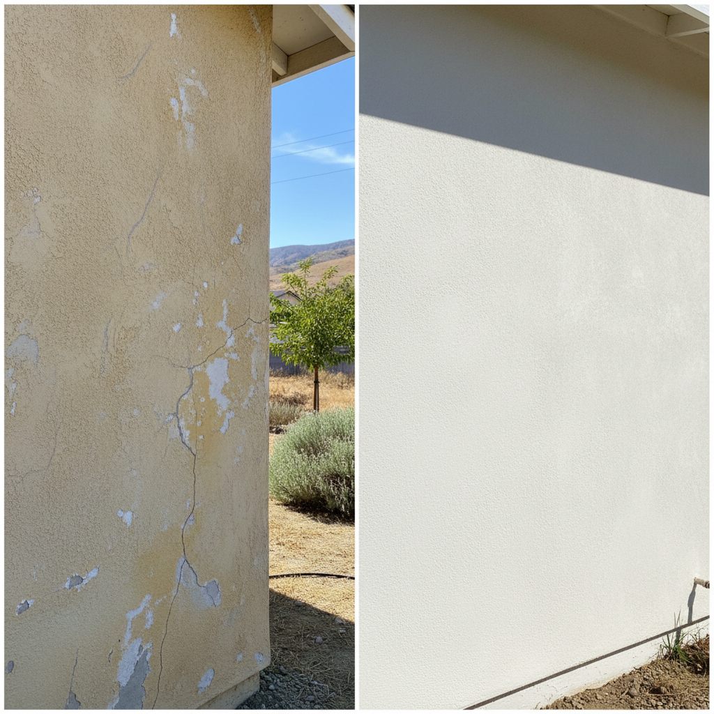 Completed stucco installation work at a residential property in Murrieta, CA