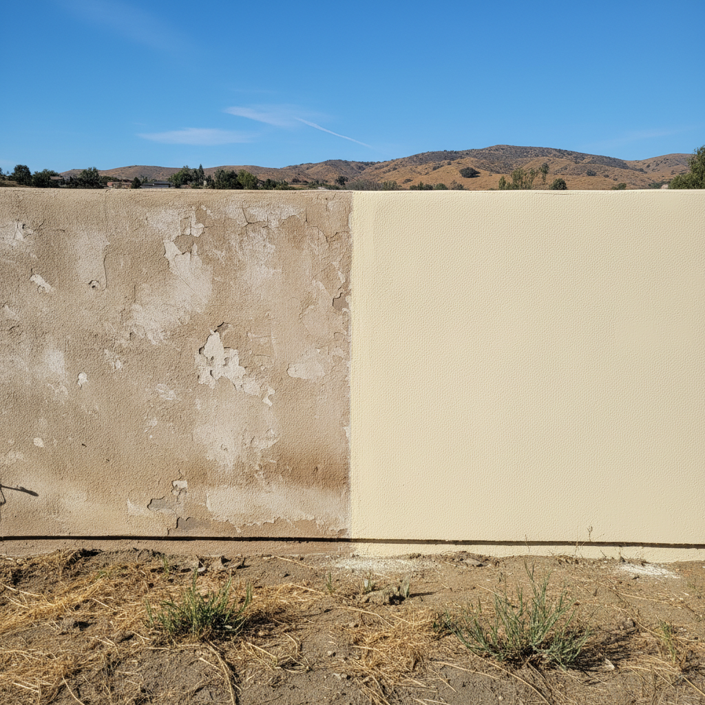 Completed stucco installation work at a residential property in Murrieta, CA