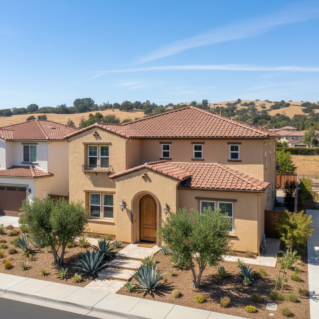 Completed stucco replacement work at a residential property in Walnut, CA