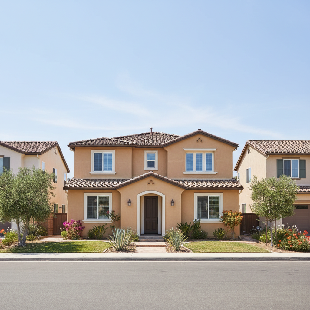 Completed stucco replacement work at a residential property in Walnut, CA