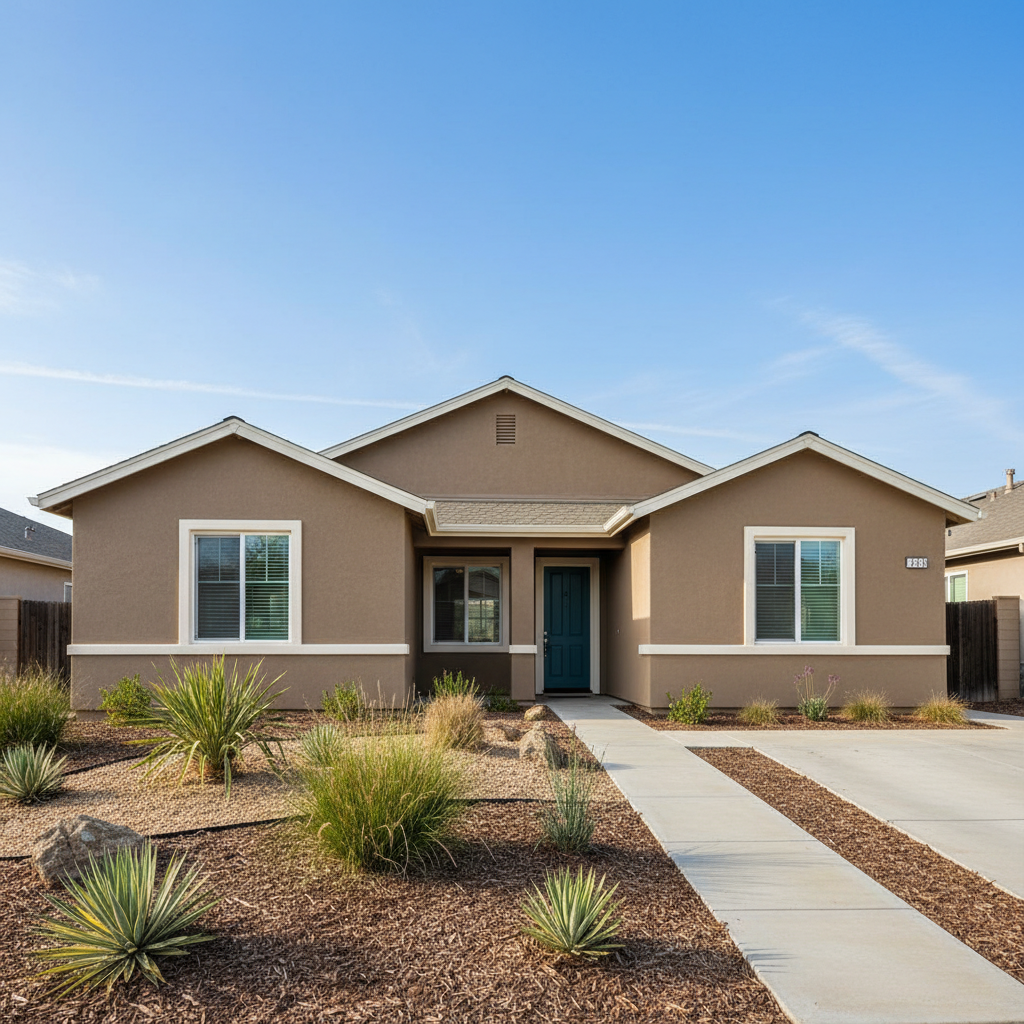 Completed stucco painting work at a residential property in Murrieta, CA