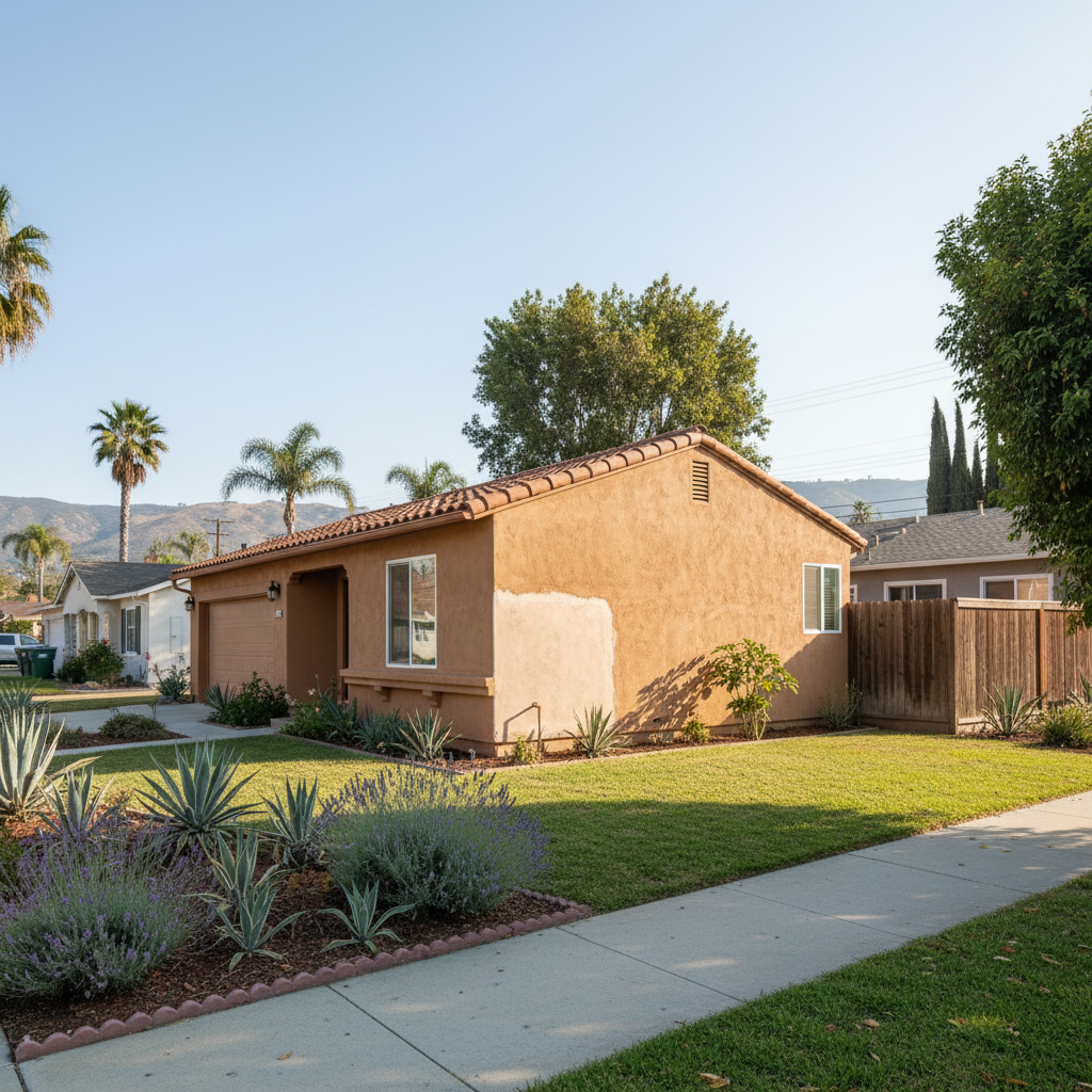 Completed stucco repair work at a residential property in Oxnard, CA