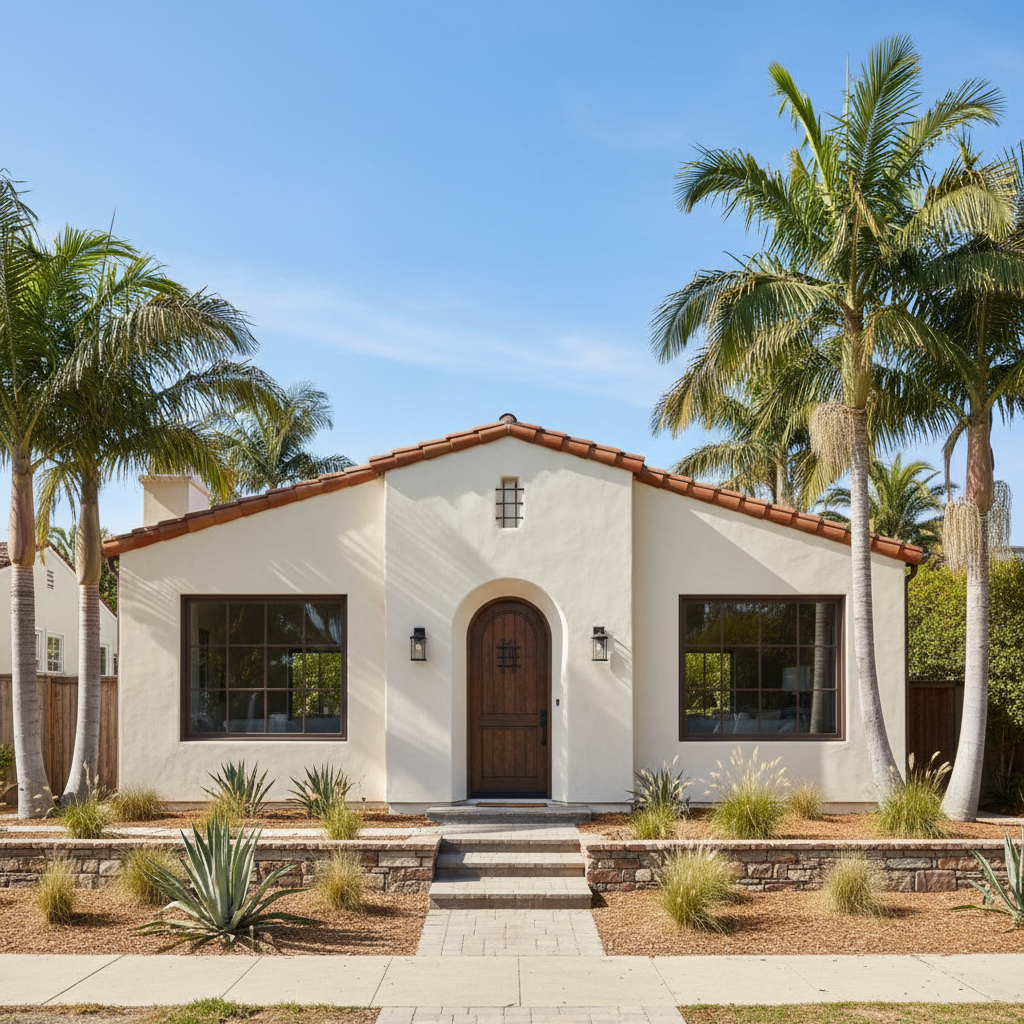 Completed residential stucco work at a residential property in Santa Monica, CA