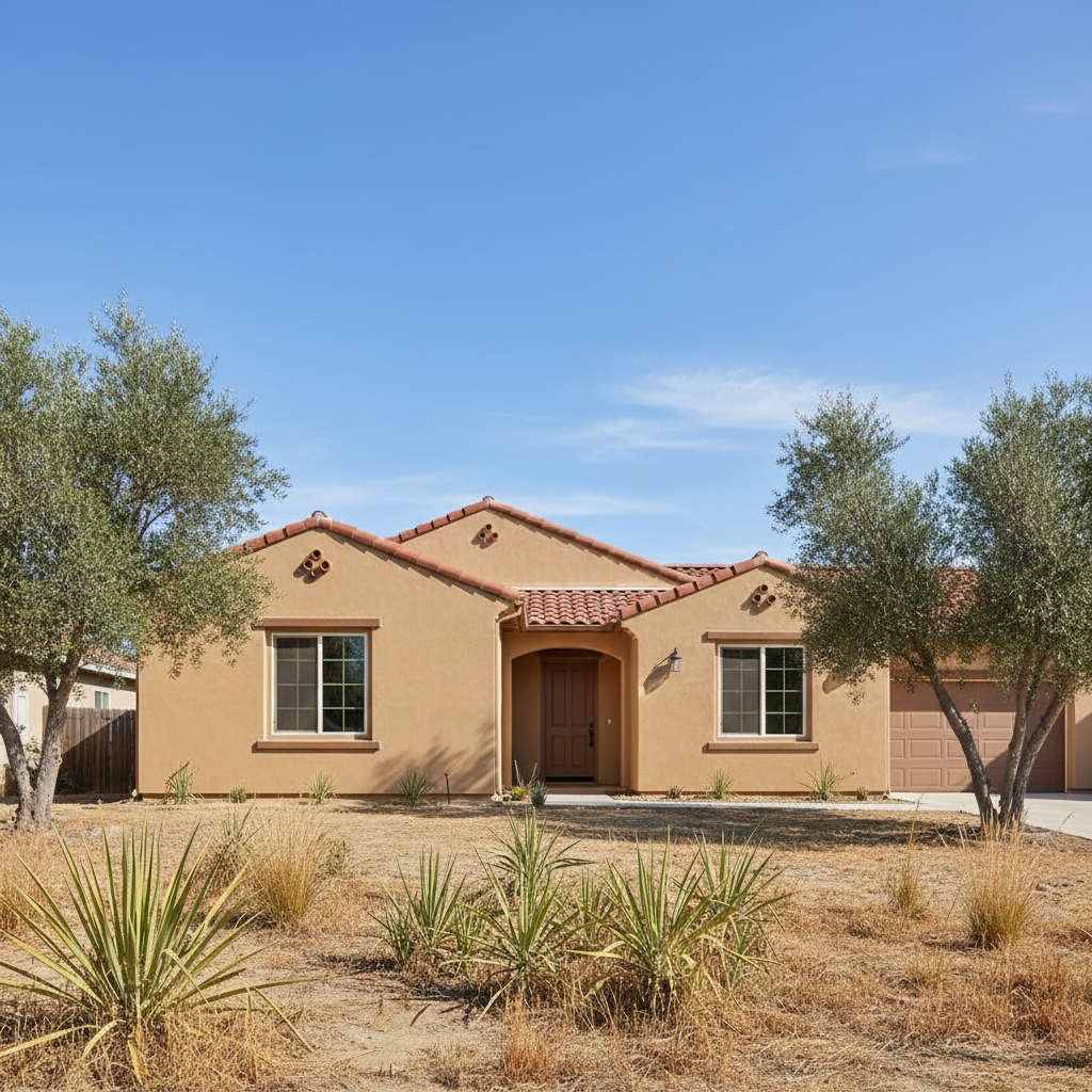 Completed stucco removal work at a residential property in Riverside, CA