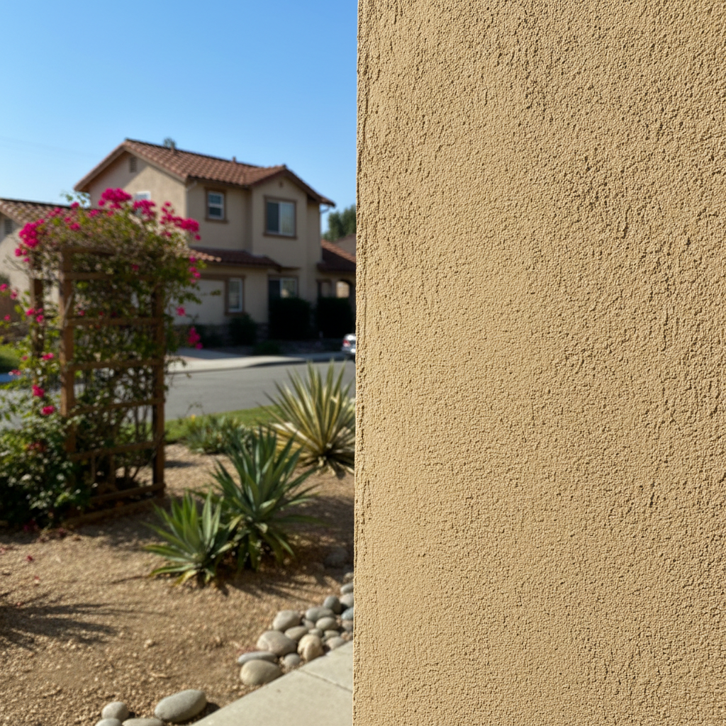 Completed stucco installation work at a residential property in Oxnard, CA