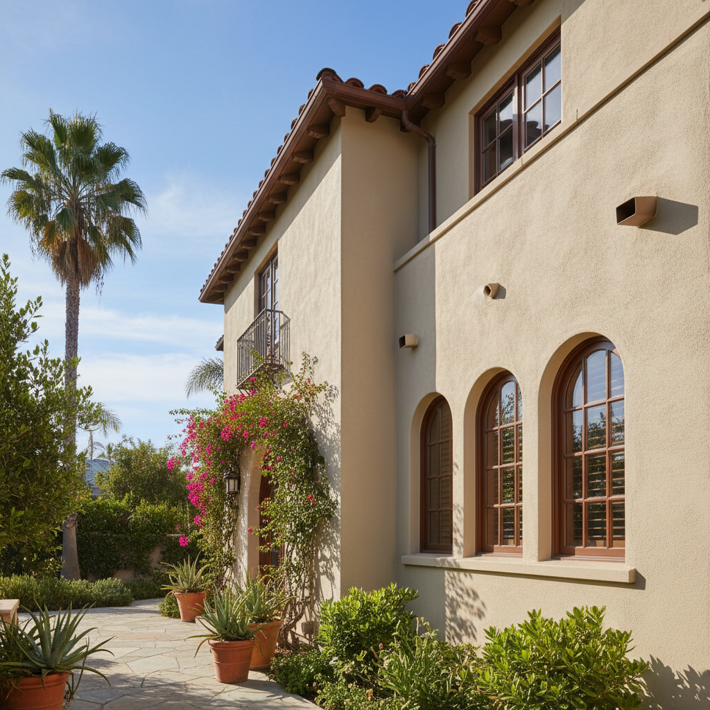 Completed residential stucco work at a residential property in Santa Monica, CA